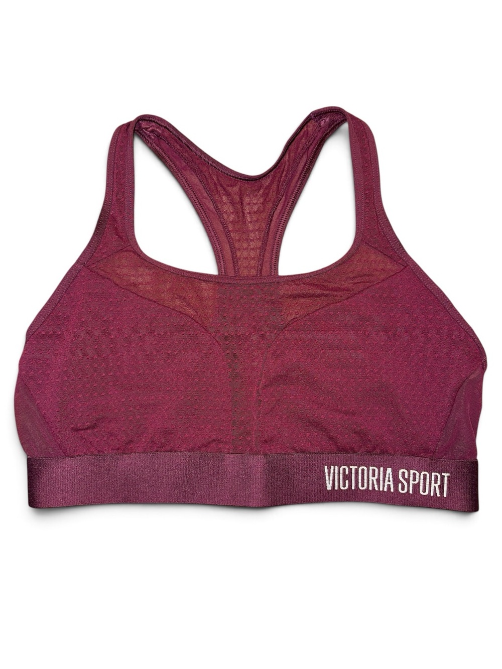 Victoria Sport by Victoriaâs Secret Burgundy Mesh Racerback Sports Bra Size L